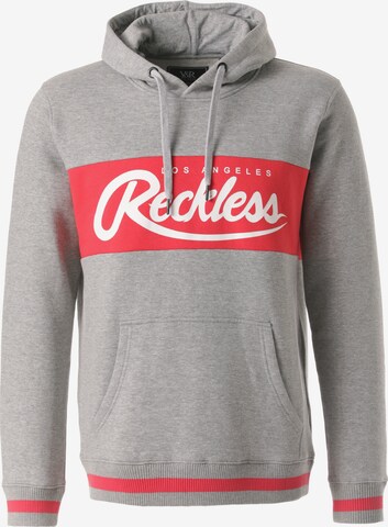 Young & Reckless Kapuzenpullover 'Opulent' in Grau: predná strana