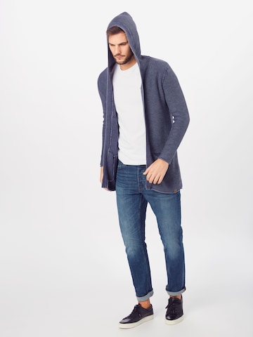 INDICODE JEANS Knit Cardigan 'Graham' in Blue