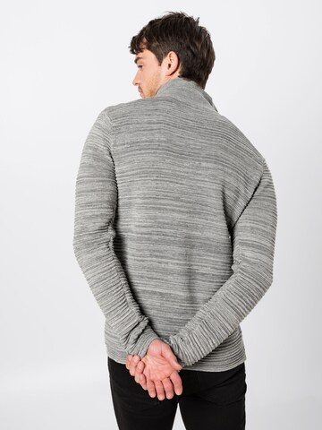 Coupe regular Vestes en maille 'Knit - Struan Zip' !Solid en gris : derrière