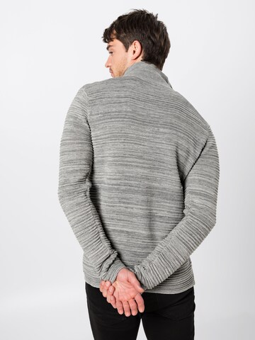 !Solid Regular fit Pletena jopa 'Knit - Struan Zip' | siva barva: zadnja stran