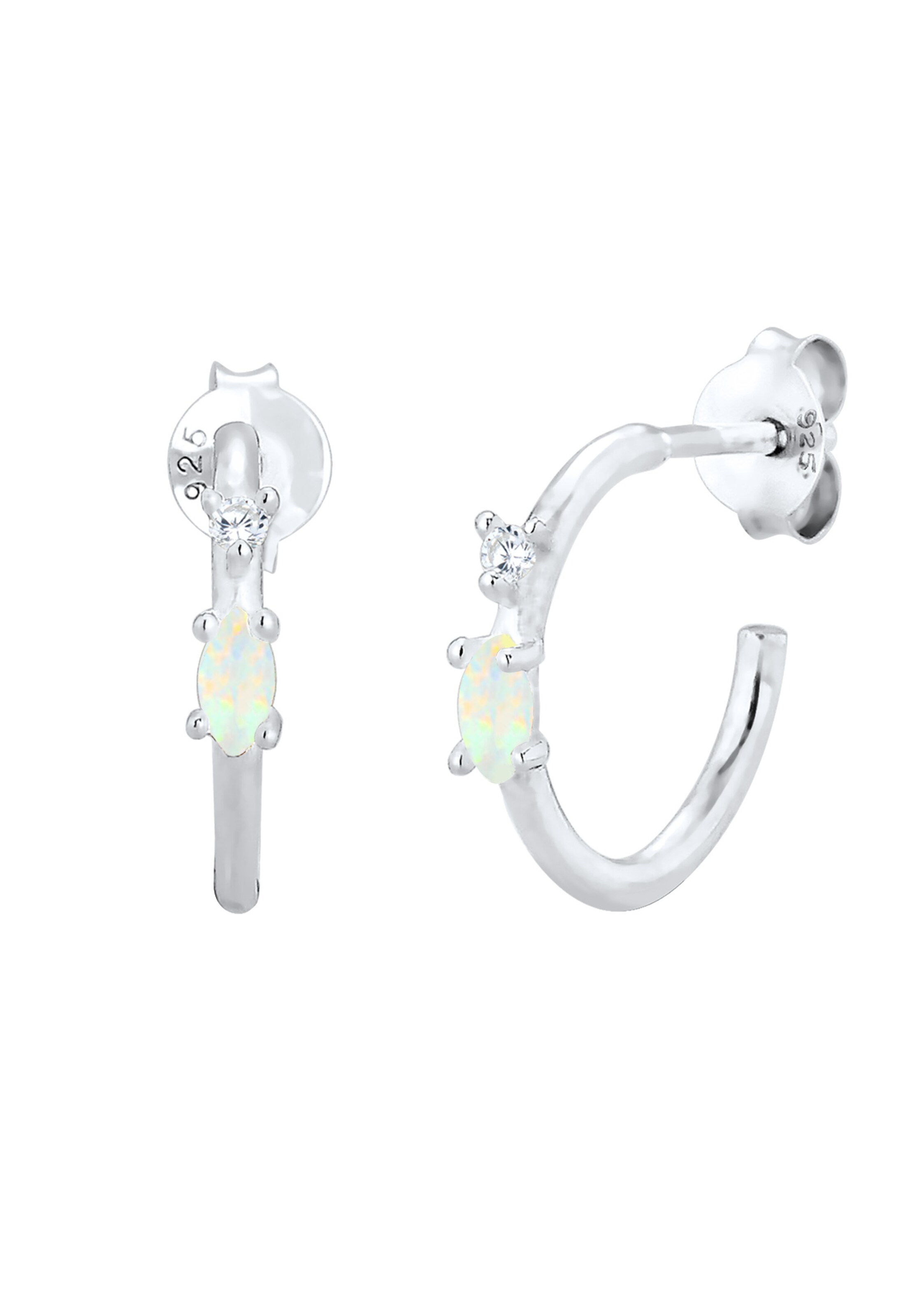 ELLI Earrings 'Opal' in Silver: front