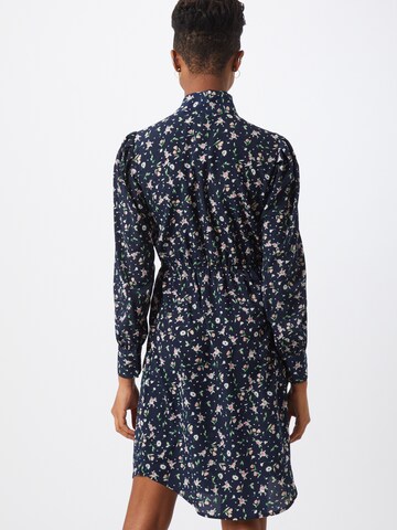 Boohoo Καλοκαιρινό φόρεμα 'Floral Button through Dress with Pussy Bow' σε μπλε