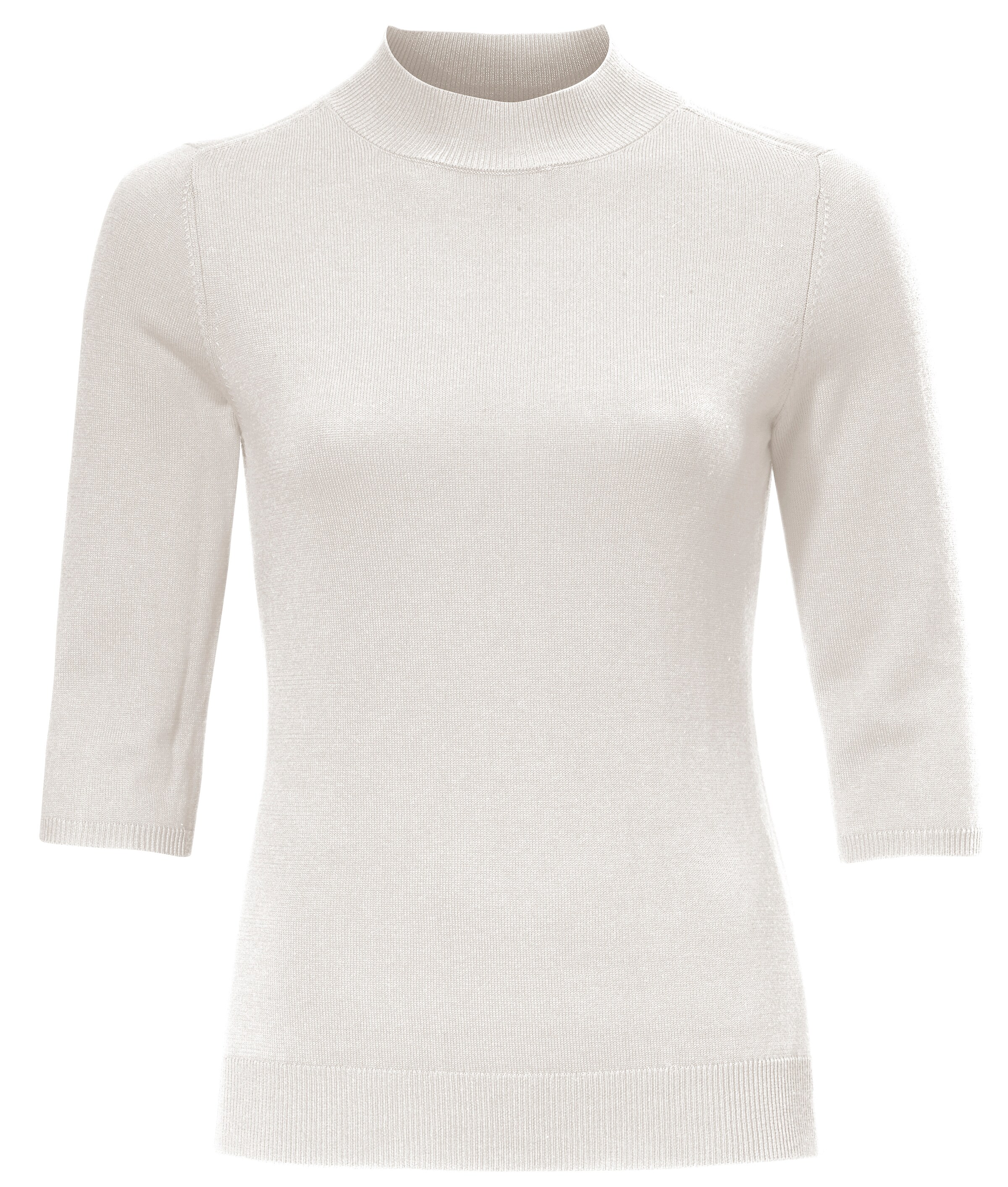 heine - Stehkragenpullover mit 3/4 Ärmeln in ecru