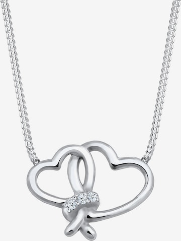 Elli DIAMONDS Ketting 'Herz' in Zilver: voorkant