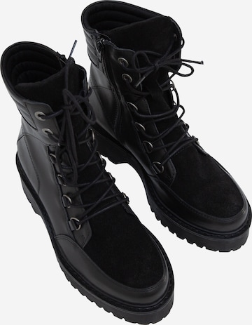 EDITED Lace-Up Ankle Boots 'Hedvig' in Black: back