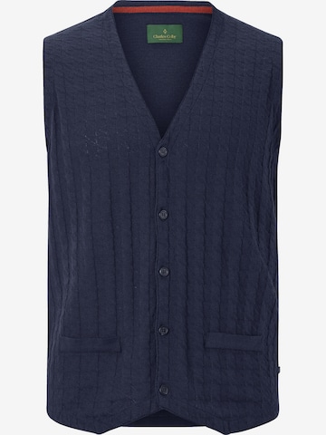 Charles Colby Knit Cardigan 'Duke Ryan' in Blue: front
