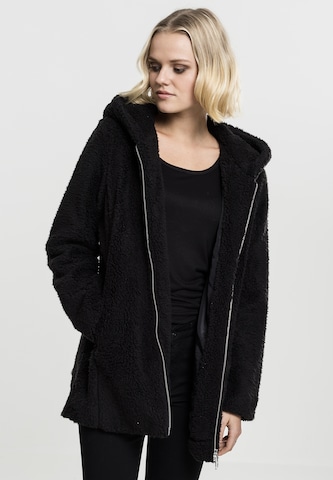 Urban Classics Between-Seasons Coat in Black: front