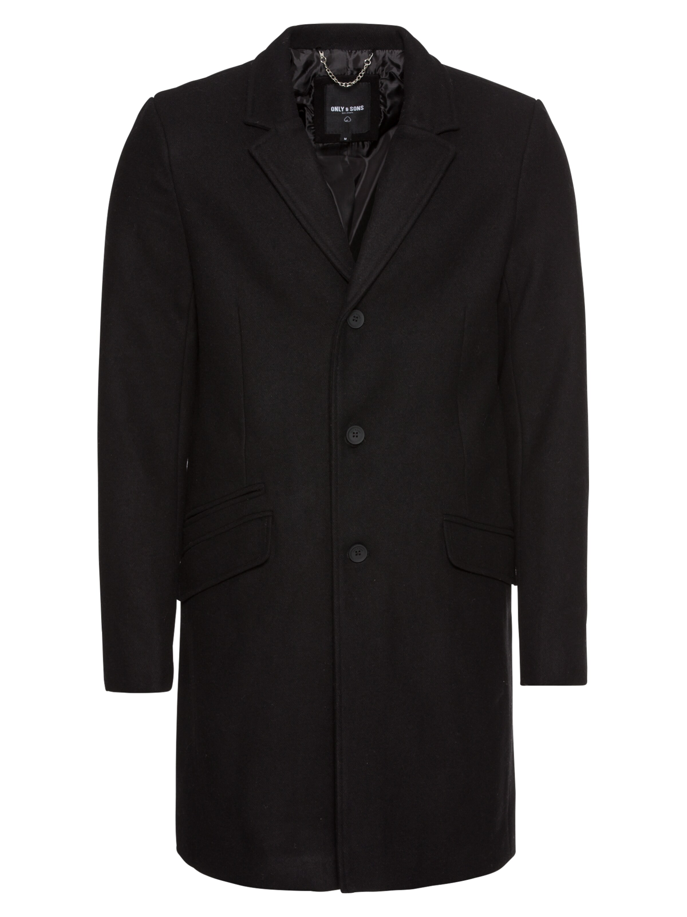 Only & Sons - Tussenjas 'JULIAN SOLID WOOL COAT' in de kleur Zwart