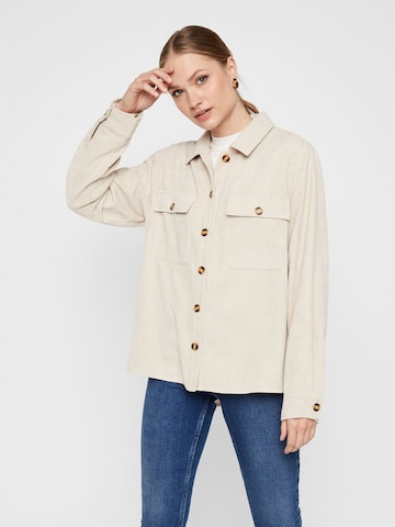 Camicia da donna di PIECES in beige: frontale