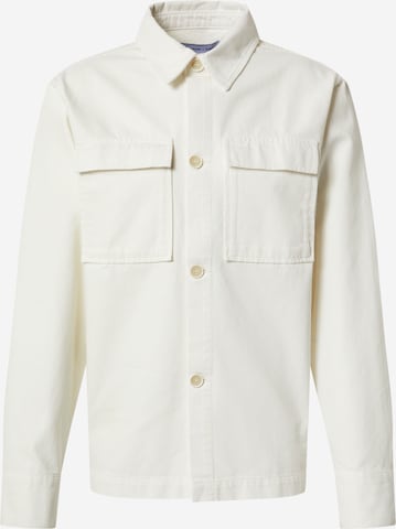 NU-IN Comfort fit Button Up Shirt in White: front