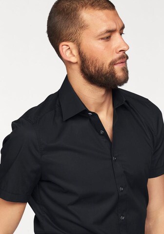 OLYMP Slim Fit Hemd in Schwarz