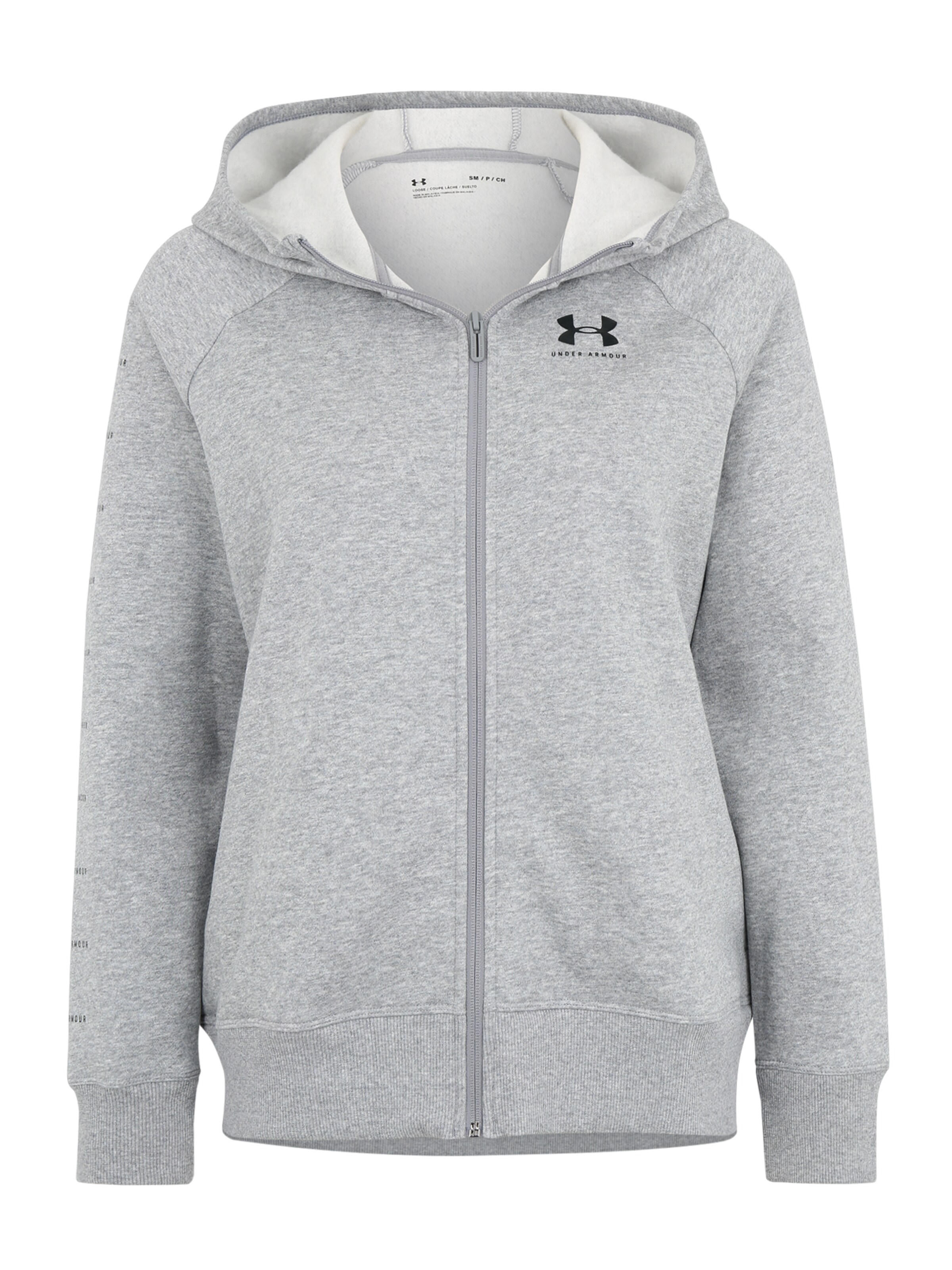 UNDER ARMOUR - Sportsweatjacke 'RIVAL FLEECE SPORTSTYLE LC SLEEVE GRAPHI' in grau