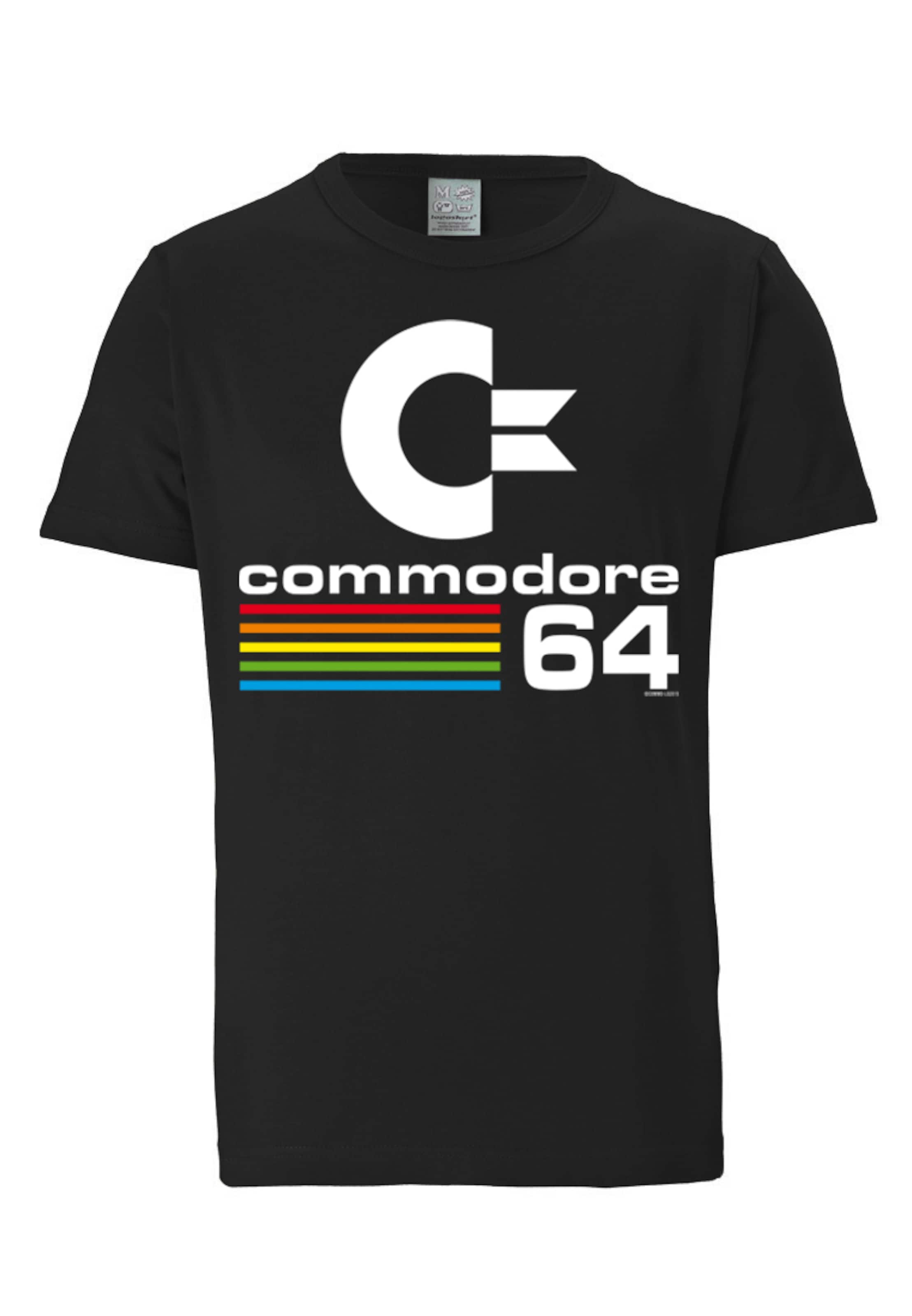 LOGOSHIRT T-Shirt 'Commodore C64' in Schwarz: Vorderseite