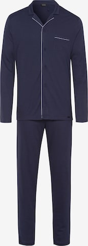 Hanro Pyjama lang 'Day & Night' in Blauw: voorkant