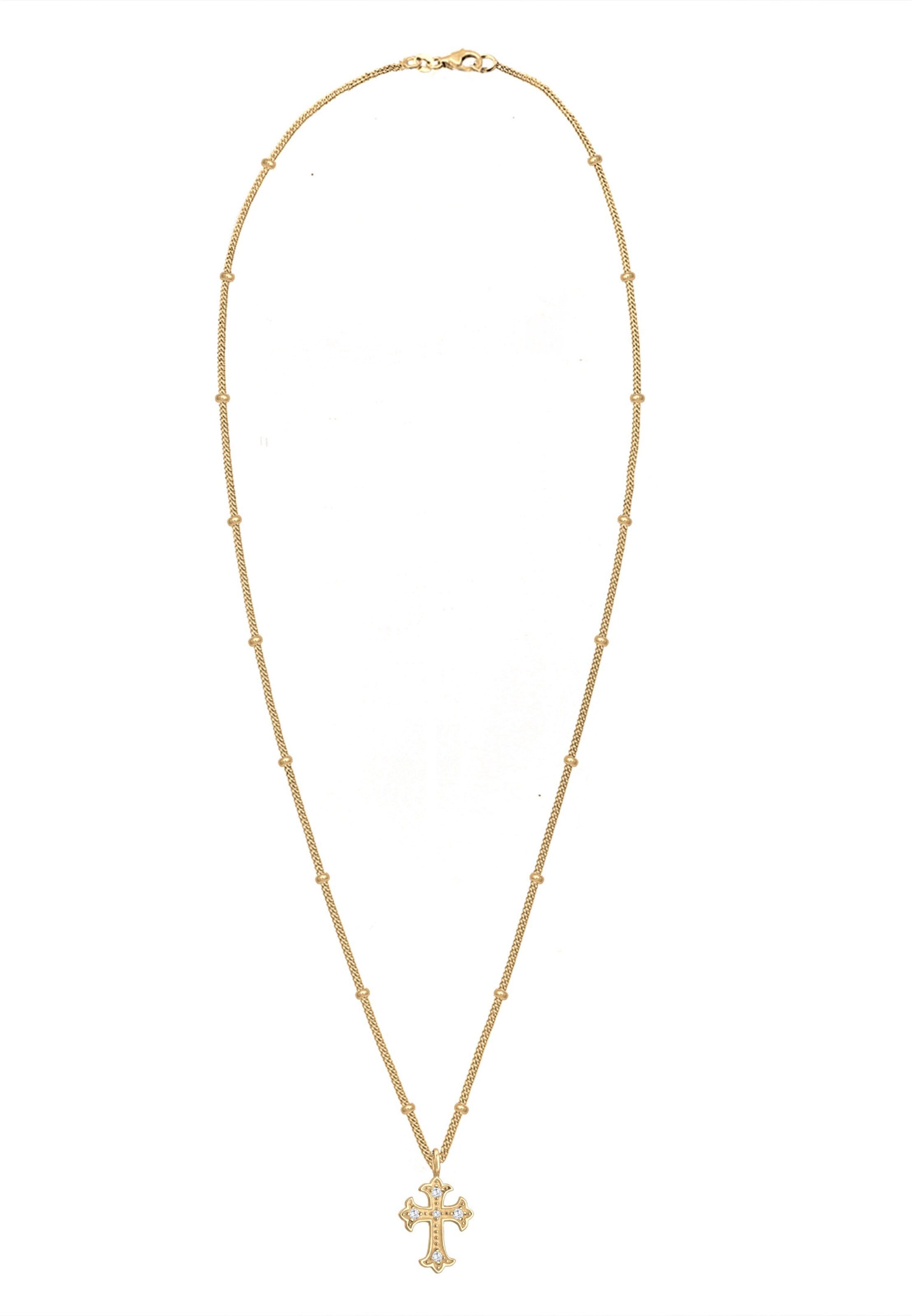 ELLI Ketting 'Kreuz' in Goud: voorkant