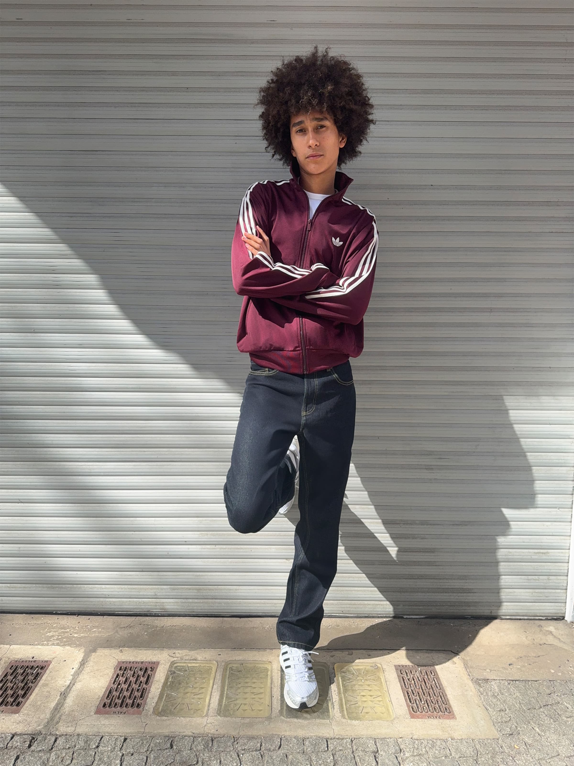 York - Burgundy Jacket Look by adidas Originals