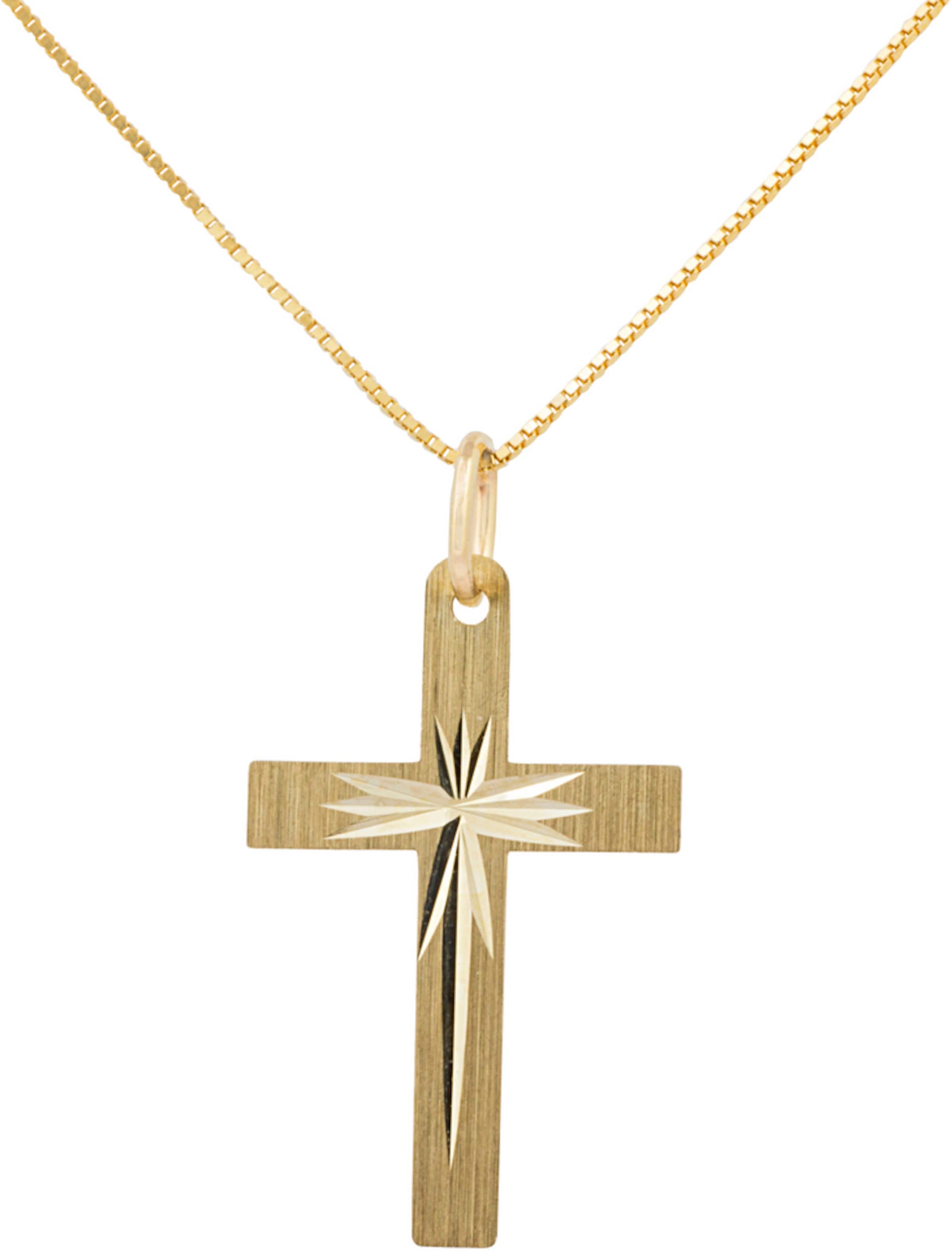 FIRETTI Kette mit Anhänger, »Kreuz« in Gold: Vorderseite