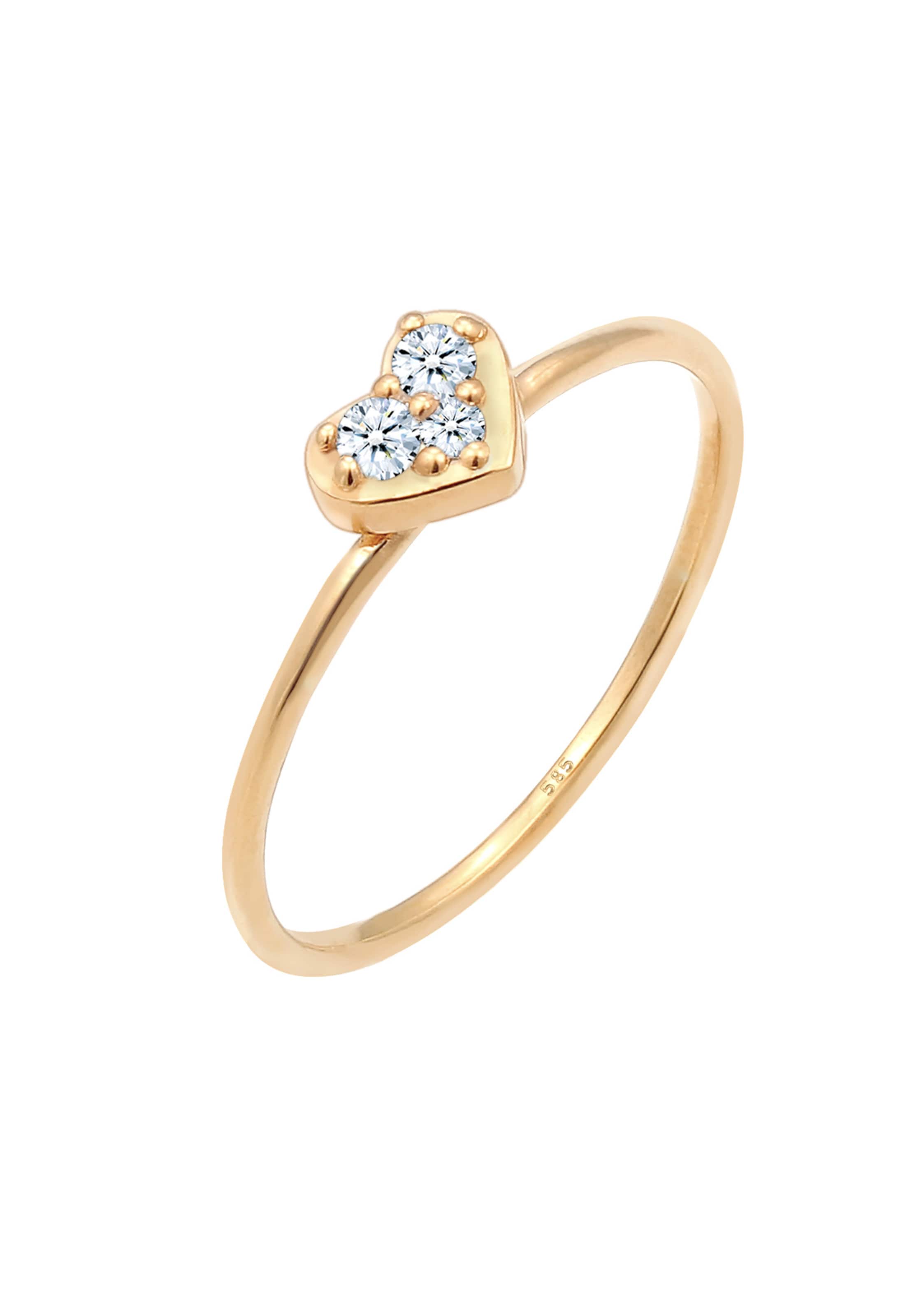 Elli DIAMONDS Ring 'Herz' in Gold: Vorderseite