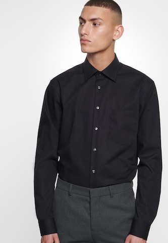 SEIDENSTICKER Slim fit Zakelijk overhemd 'SMART ESSENTIALS' in Zwart