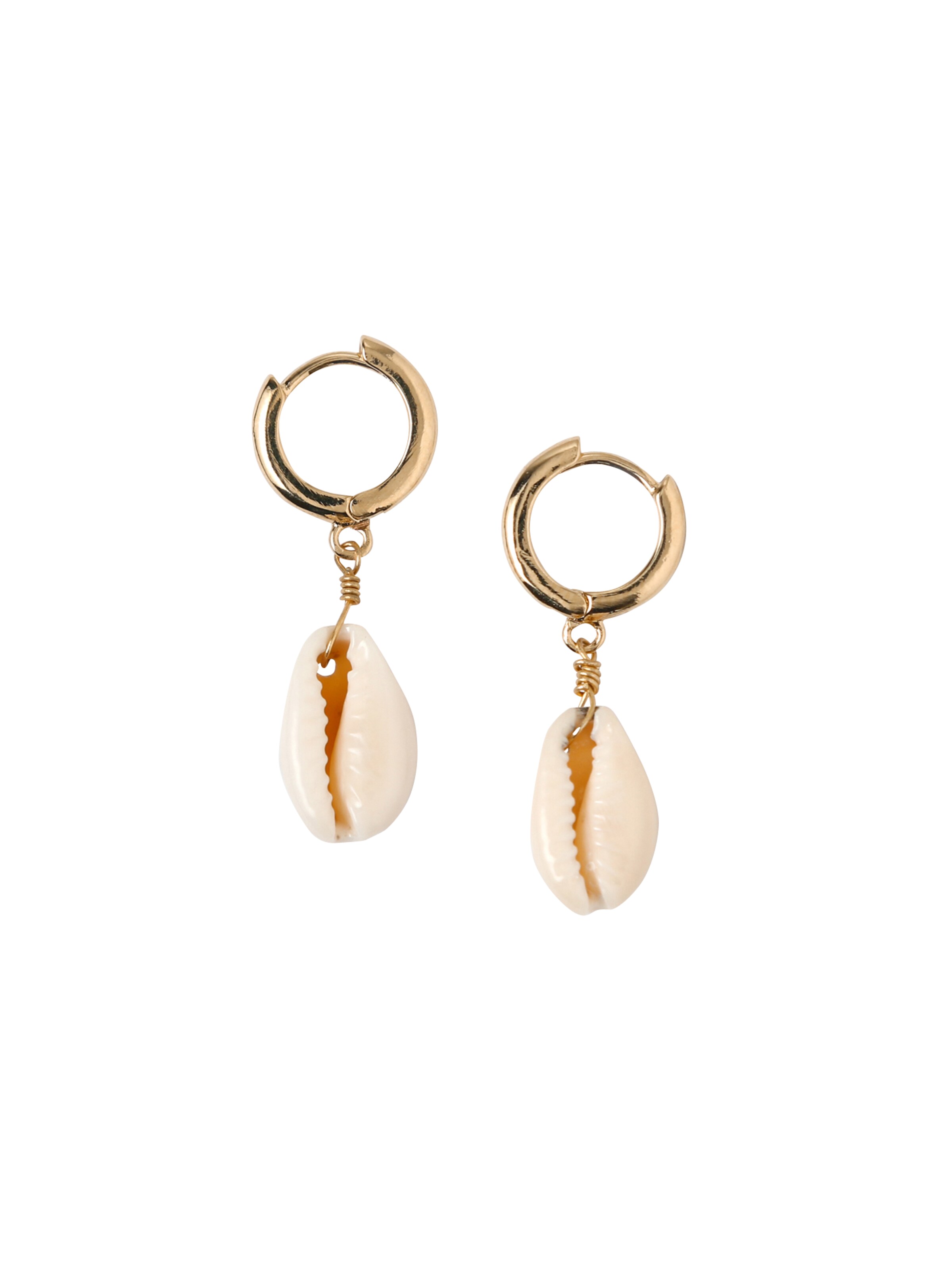 Orelia - Oorbellen 'Cowrie Shell Huggie Hoop' in de kleur Goud