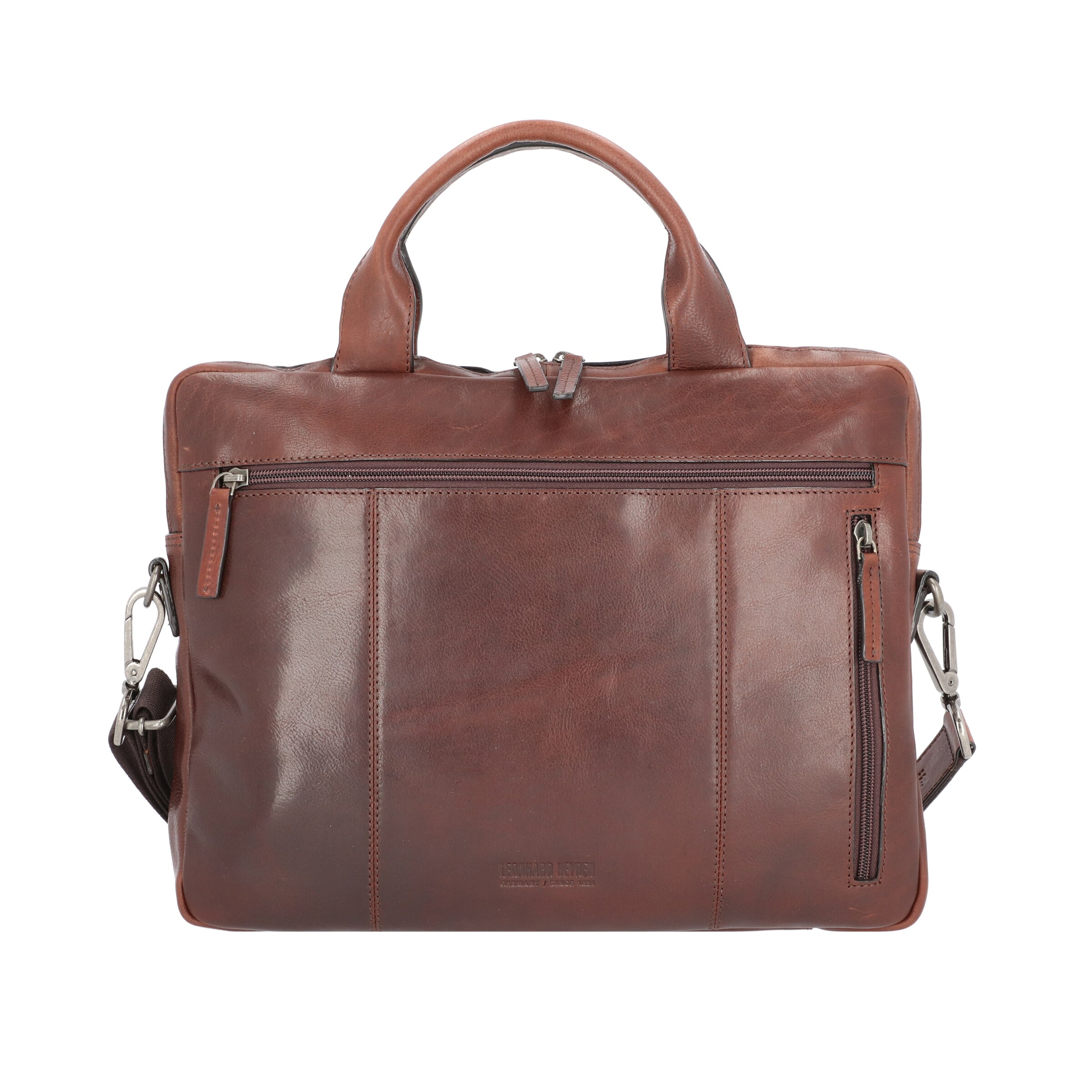 LEONHARD HEYDEN Laptop bag 'Roma' in Brown: front