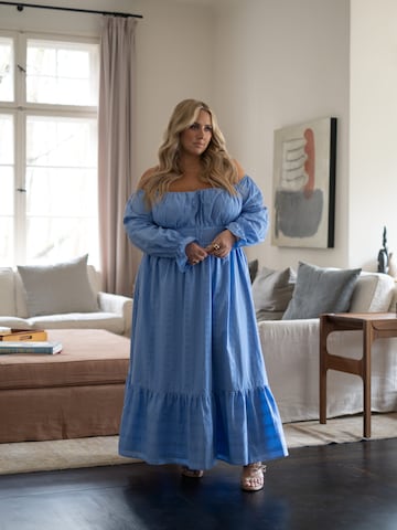 Blue Off Shoulder Dress