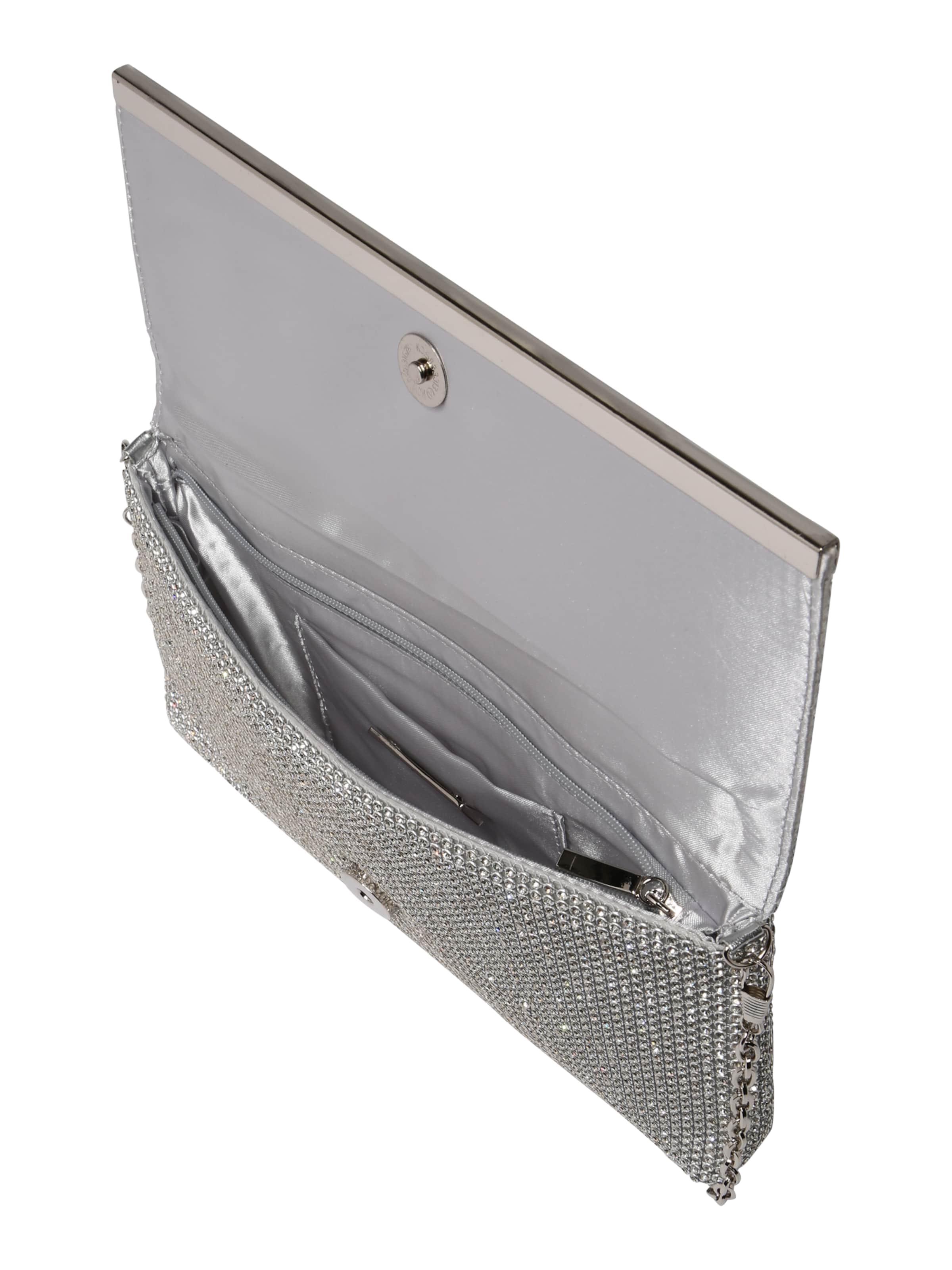 mascara Clutch 'SOFT FOLD DIAMONDS' i sølv: top