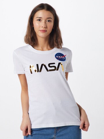 ALPHA INDUSTRIES T-Shirt 'Nasa' in Weiß: predná strana