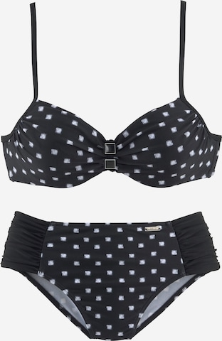 LASCANA - Clásico Bikini en negro: frente