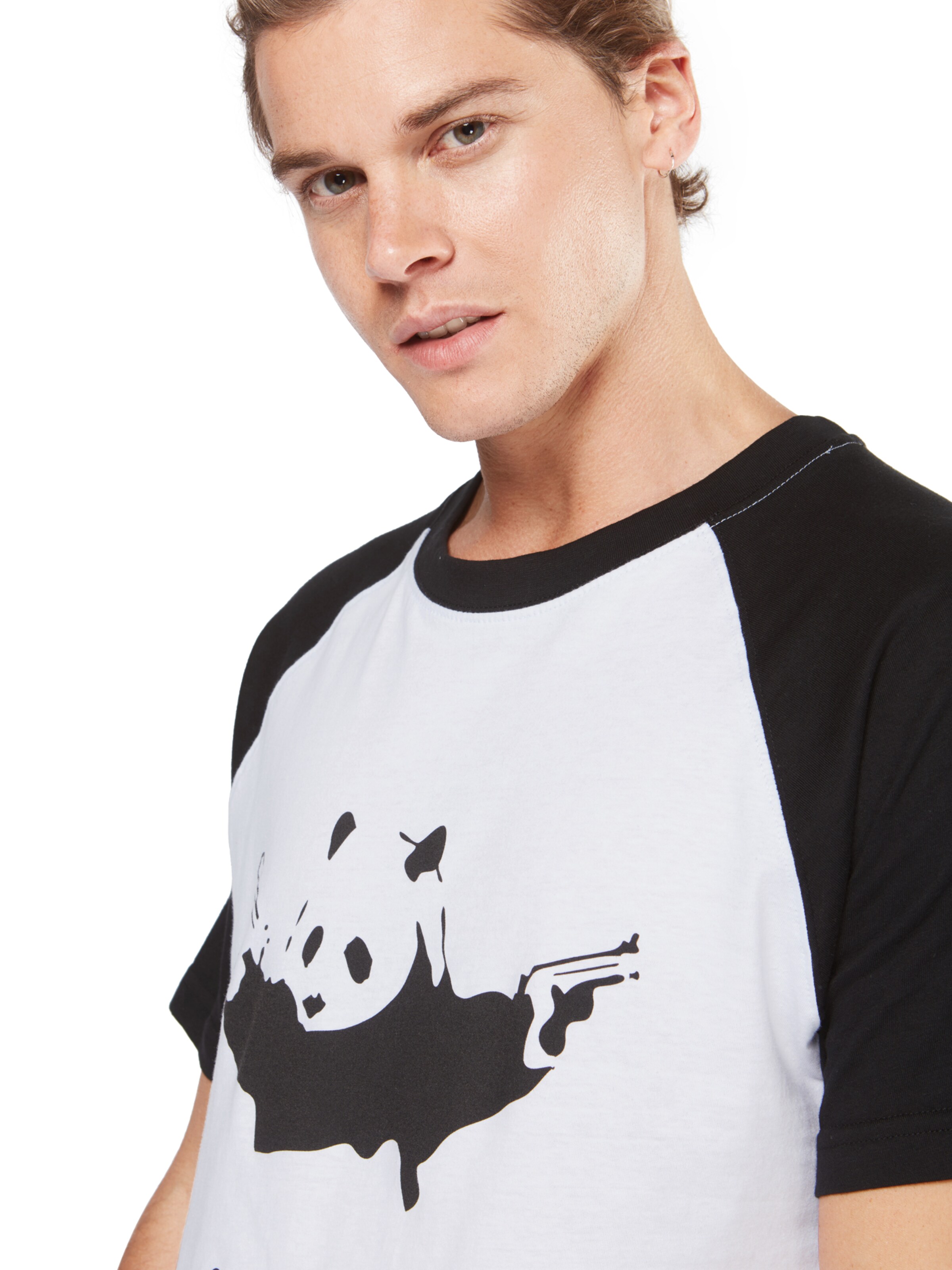 Mister Tee Тениска 'Banksy Panda' в бяло