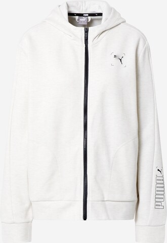 PUMA Athletic Zip-Up Hoodie 'Nu-Tility' in White: front