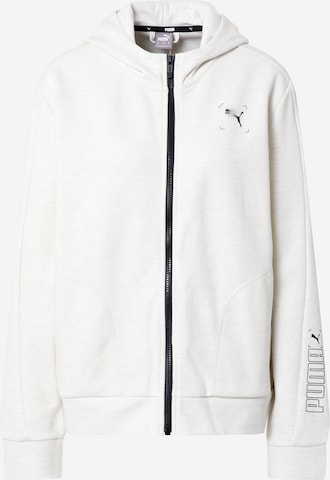 PUMA Athletic Zip-Up Hoodie 'Nu-Tility' in White: front