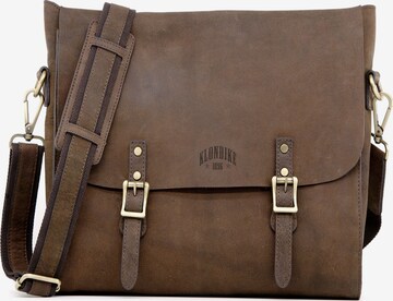 Borsa messenger di KLONDIKE 1896 in marrone: frontale