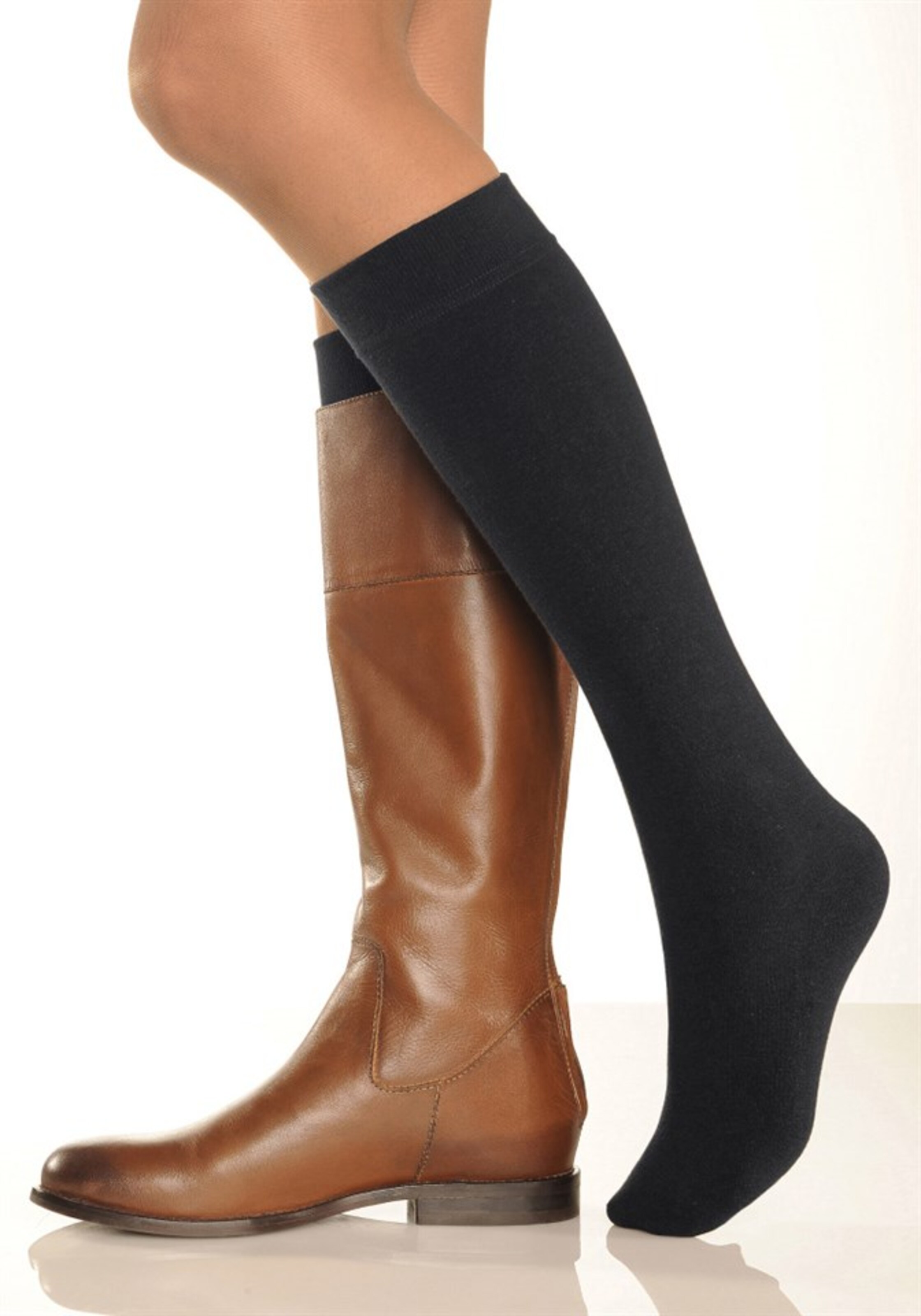 LAVANA - Thermo-Kniestrümpfe (3 Paar) in schwarz