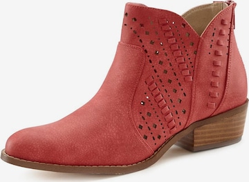 LASCANA Ankle Boots in Rot: predná strana