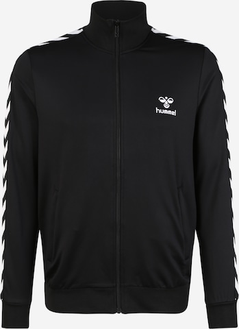 Hummel Regularny krój Bluza rozpinana sportowa 'Nathan' w kolorze czarny: przód