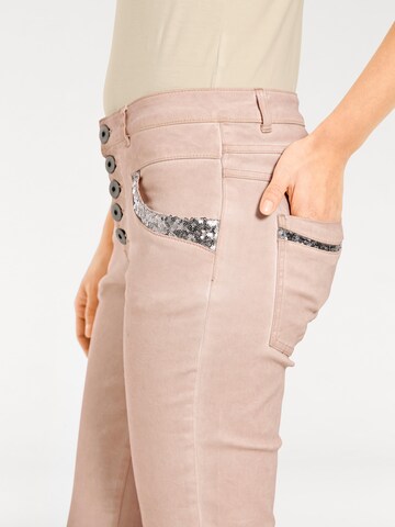 heine Slimfit Broek in Roze