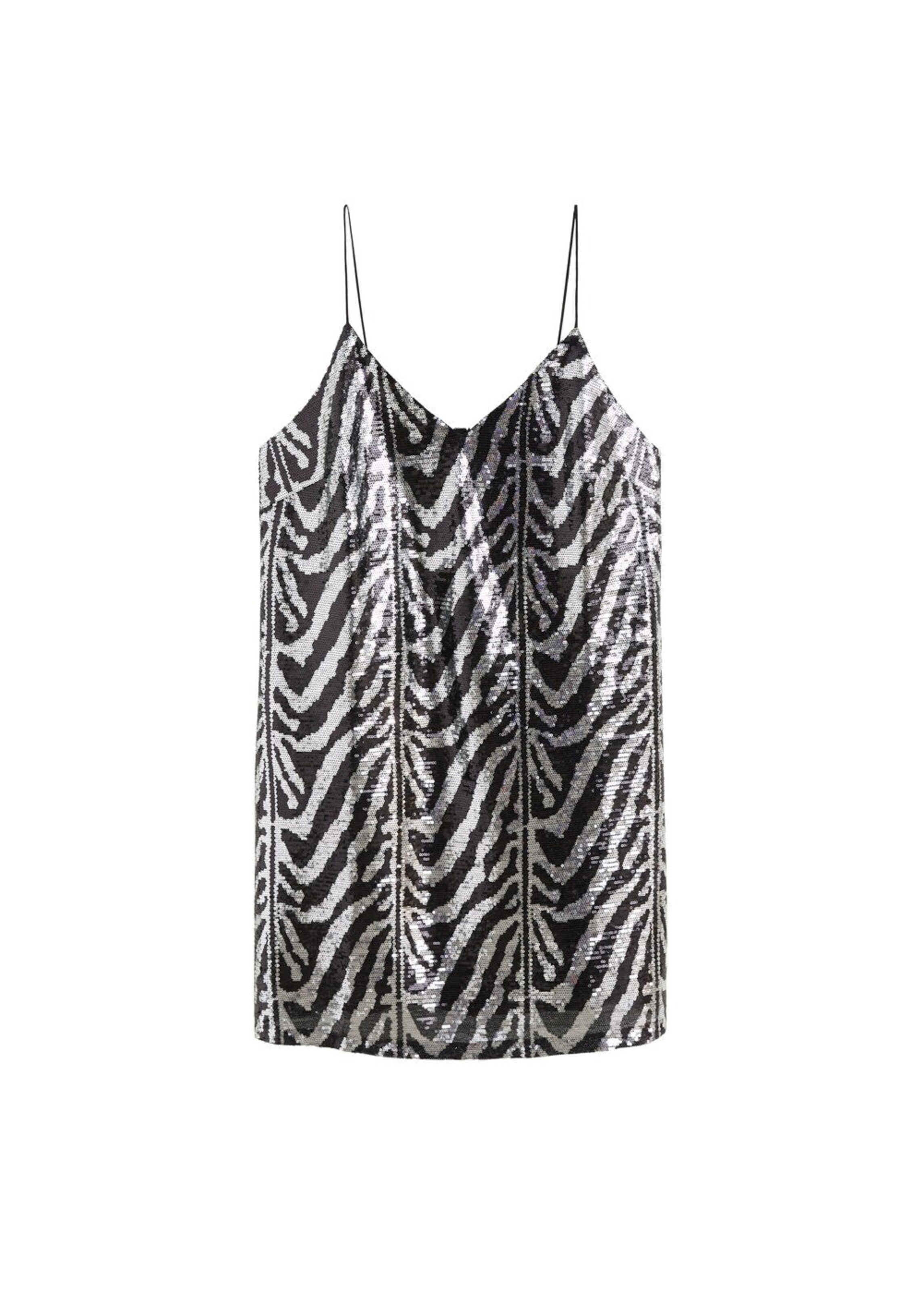 VIOLETA by Mango - Kleid 'Zebra-I' in schwarz