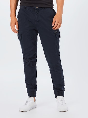 BLEND Tapered Cargo Pants in Blue: front