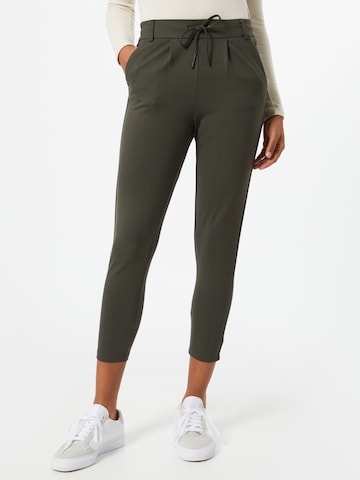 Only Petite Tapered Pleat-Front Pants 'Poptrash' in Green: front