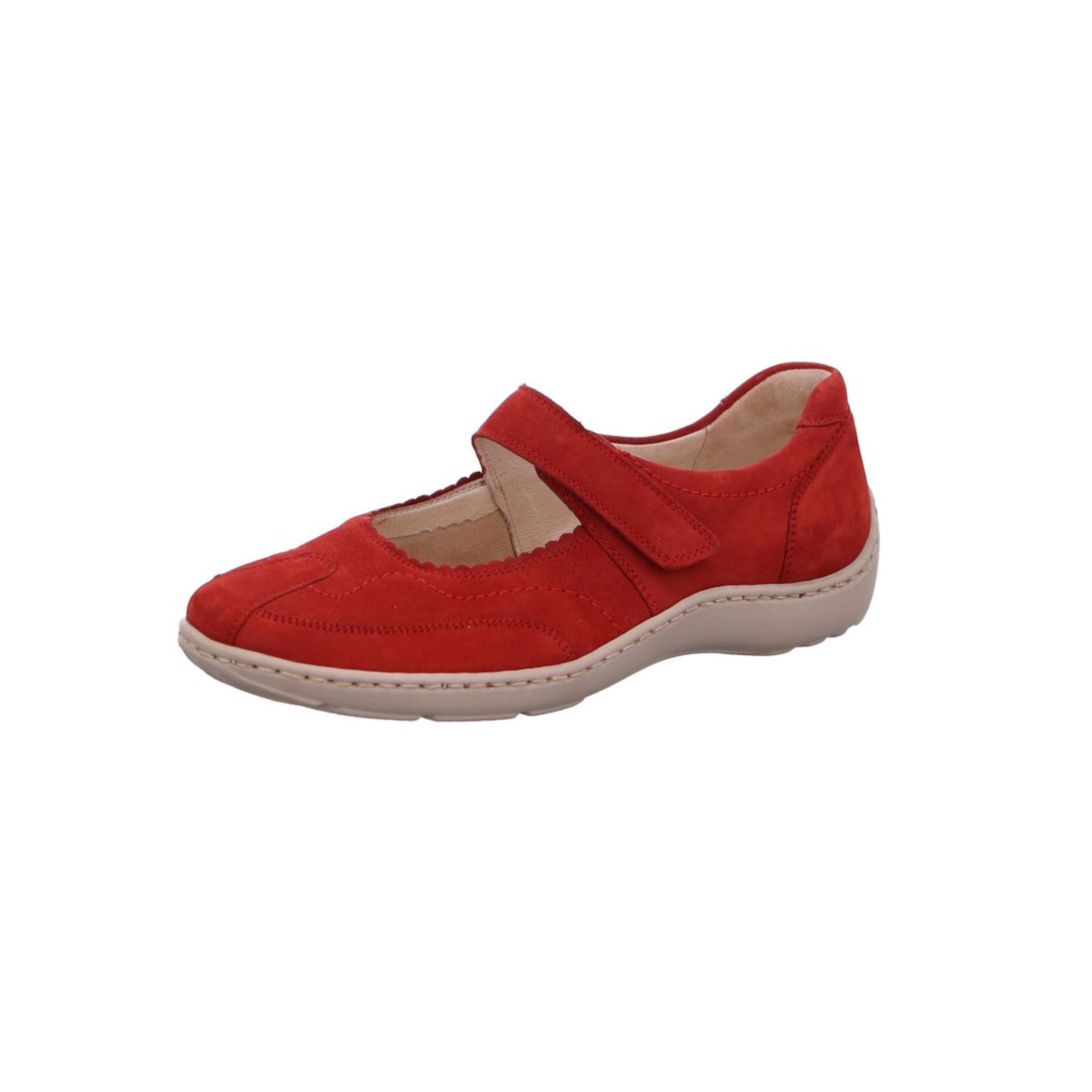 WALDLÄUFER Ballet Flats with Strap 'Henni' in Red: front