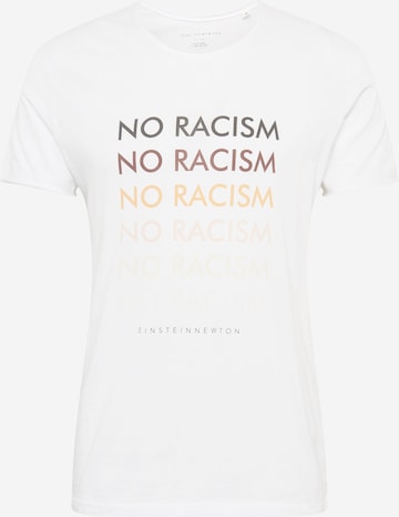 Coupe regular T-Shirt 'No Racism' EINSTEIN & NEWTON en blanc : devant