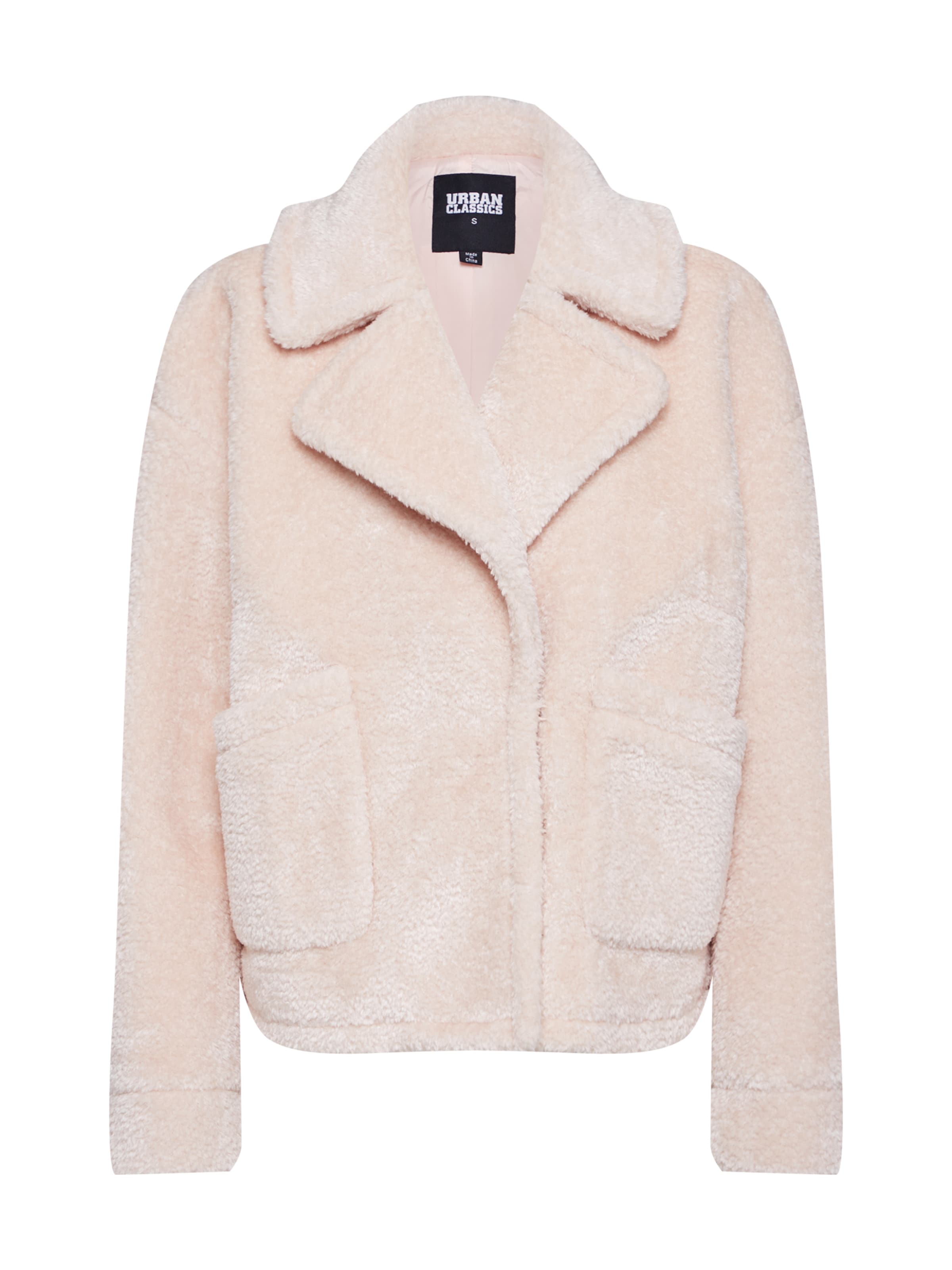 Urban Classics Prehodna jakna 'Sherpa Lapel' | bež barva: sprednja stran