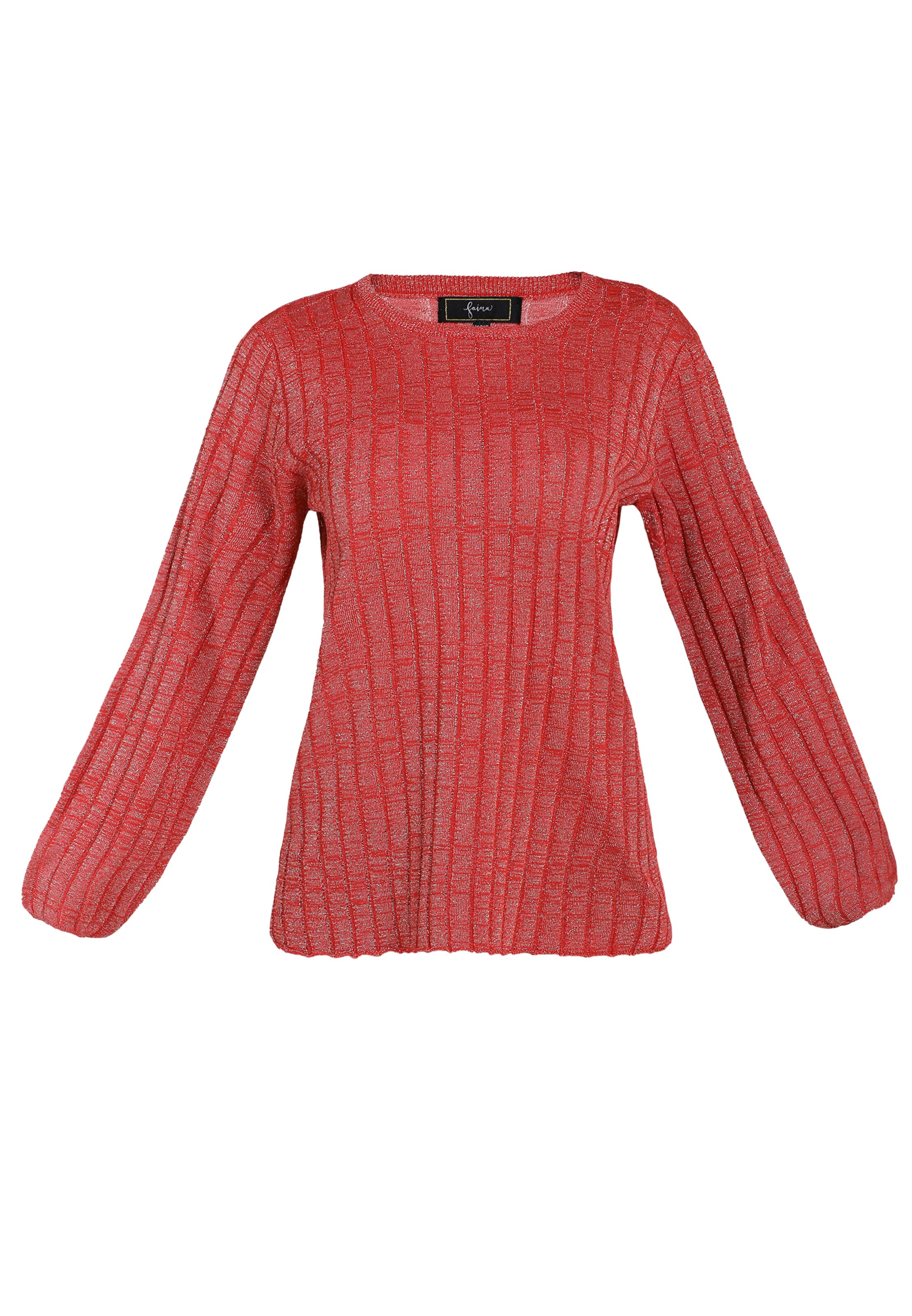 Pullover di faina in rosso: frontale