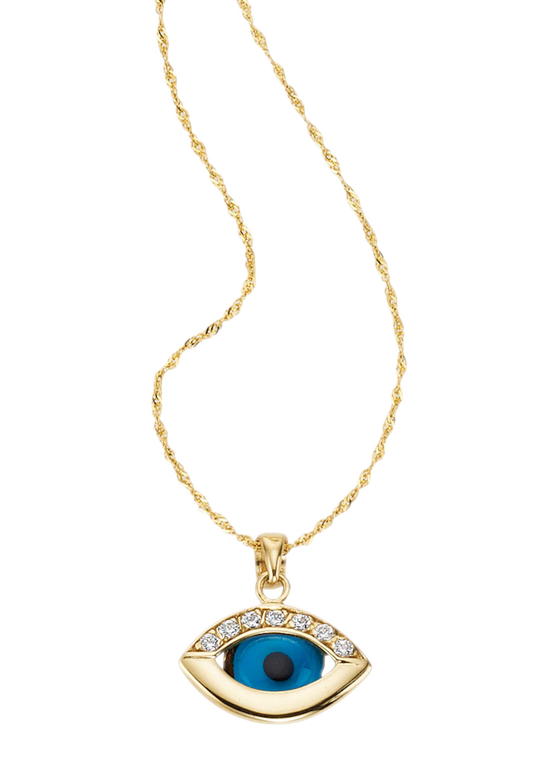 FIRETTI Halsschmuck: Halskette »Das Auge Gottes« in Gold: Vorderseite