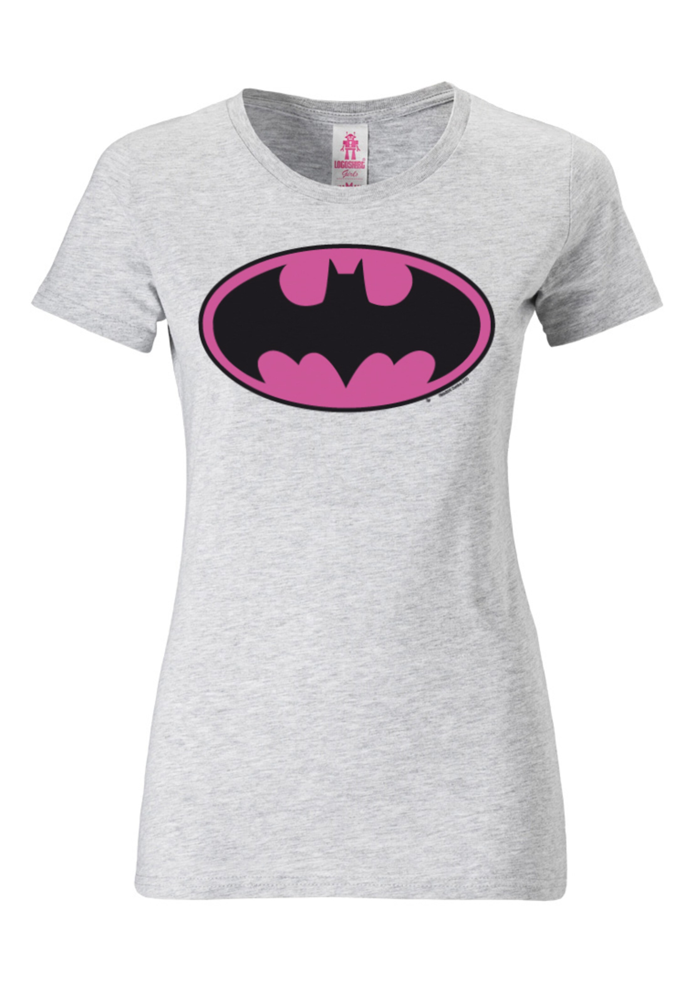 LOGOSHIRT Shirt 'Batman' in Grey: front