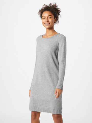 VILA Knitted dress in Grey: front