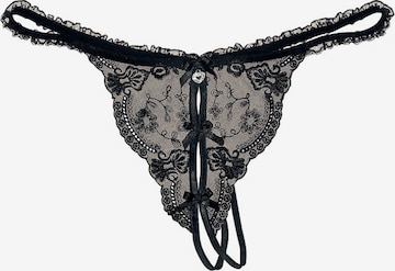 Tanga de la PETITE FLEUR GOLD pe negru: față