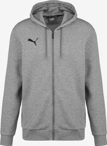 PUMA Athletic Zip-Up Hoodie 'TeamGoal 23' in Grey: front