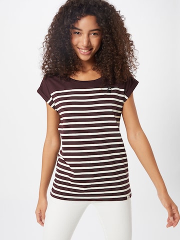 Iriedaily T-shirt 'Cat Stripe' i lila: framsida